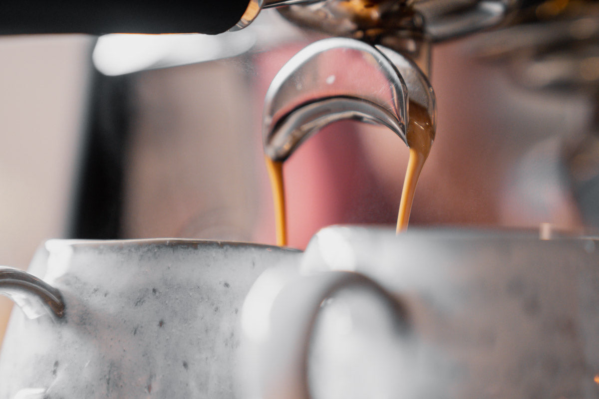 Espressobezug in zwei Café Latte Tassen